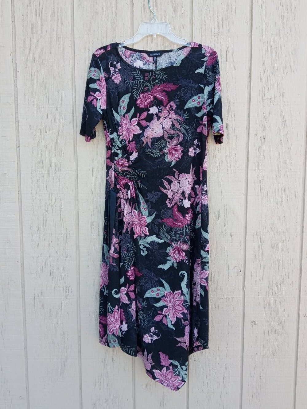 Ellen Tracy Black Floral Dress M